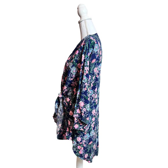 JODIFL women's‎ Floral kimono Cardigan size medium blue - Picture 3 of 5